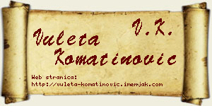 Vuleta Komatinović vizit kartica